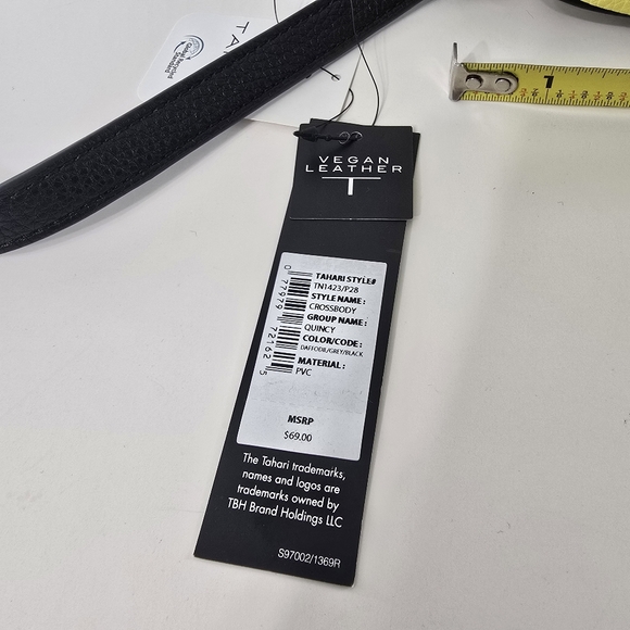 Tahari Quincy Colorblock Hobo Bag Quilt Faux Leather Recycled Tassel Hanbag NWT - Picture 5 of 14